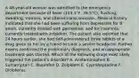 A 48-year-old woman was admitted to the emergency department because of fever (103.1°F, 39.5°C), flushing, sweating, tremors, and altered consciousness. Medical history indicated that she had been suffering from depression for 8 years, currently treated with paroxetine, and for insomnia, currently treated with zolpidem. The patient also reported that 24 hours earlier, she had self-administered three tablets of a drug given to her by a friend to treat a severe headache. Further exams confirmed the preliminary diagnosis, and an appropriate treatment was started. Which of the following drugs most likely triggered the patient's disorder? A. Acetaminophen B. Sumatriptan C. Ibuprofen D. Zolpidem E. Cyproheptadine F. Diclofenac