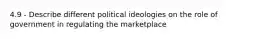 4.9 - Describe different political ideologies on the role of government in regulating the marketplace