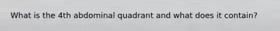 What is the 4th abdominal quadrant and what does it contain?