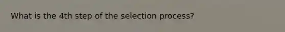 What is the 4th step of the selection process?