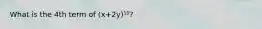 What is the 4th term of (x+2y)¹⁰?