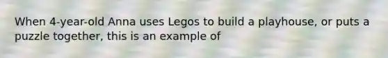 When 4-year-old Anna uses Legos to build a playhouse, or puts a puzzle together, this is an example of