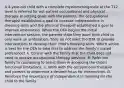 A 4-year-old child with a complete myelomeningocele at the T12 level is referred for out-patient occupational and physical therapy. In setting goals with the parents, the occupational therapist established a goal to increase independence in dressing skills and the physical therapist established a goal to improve ambulation. When the OTA begins the initial intervention session, the parents state they want their child to only work on ambulation. They do not want the OTA to provide interventions to develop their child's dressing skills. Which action is best for the OTA to take first to address the family's stated preference? A. Concur with the family that the child does not need to receive occupational therapy services. B. Refer the family to counseling to assist them in accepting the child's functional limitations. C. Work with the occupational therapist and parents to determine a desired focus for intervention. D. Reinforce the importance of independence in dressing for the child to the family.