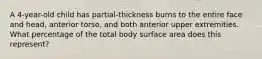 A 4-year-old child has partial-thickness burns to the entire face and head, anterior torso, and both anterior upper extremities. What percentage of the total body surface area does this represent?