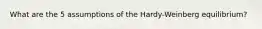 What are the 5 assumptions of the Hardy-Weinberg equilibrium?