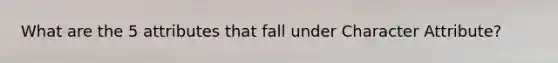 What are the 5 attributes that fall under Character Attribute?