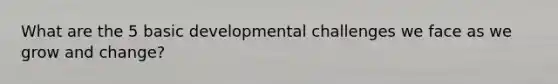 What are the 5 basic developmental challenges we face as we grow and change?