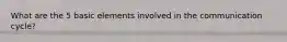 What are the 5 basic elements involved in the communication cycle?