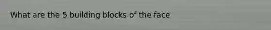 What are the 5 building blocks of the face