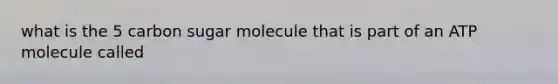 what is the 5 carbon sugar molecule that is part of an ATP molecule called