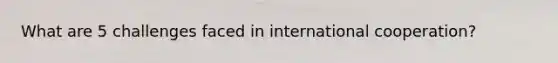 What are 5 challenges faced in international cooperation?