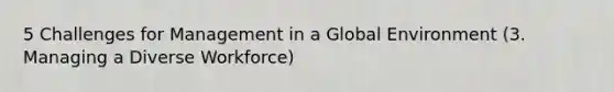 5 Challenges for Management in a Global Environment (3. Managing a Diverse Workforce)