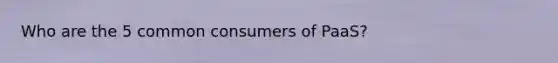 Who are the 5 common consumers of PaaS?