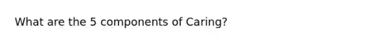 What are the 5 components of Caring?