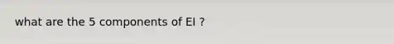 what are the 5 components of EI ?