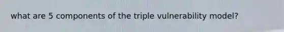 what are 5 components of the triple vulnerability model?