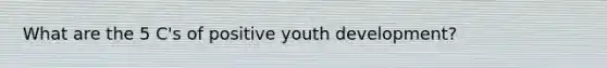 What are the 5 C's of positive youth development?