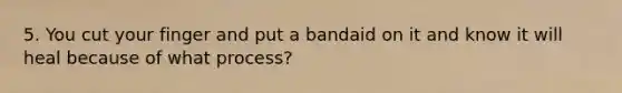 5. You cut your finger and put a bandaid on it and know it will heal because of what process?