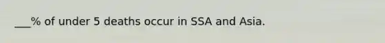 ___% of under 5 deaths occur in SSA and Asia.