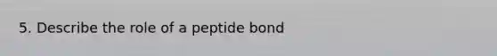 5. Describe the role of a peptide bond