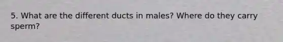 5. What are the different ducts in males? Where do they carry sperm?