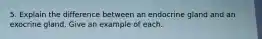 5. Explain the difference between an endocrine gland and an exocrine gland. Give an example of each.