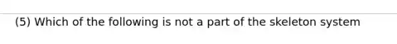 (5) Which of the following is not a part of the skeleton system