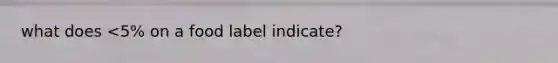 what does <5% on a food label indicate?