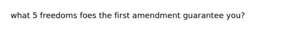 what 5 freedoms foes the first amendment guarantee you?