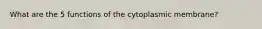 What are the 5 functions of the cytoplasmic membrane?