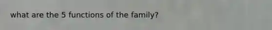 what are the 5 functions of the family?