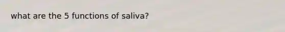 what are the 5 functions of saliva?