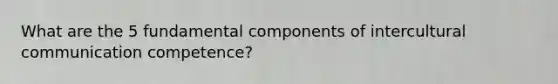 What are the 5 fundamental components of intercultural communication competence?