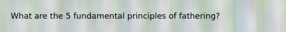 What are the 5 fundamental principles of fathering?