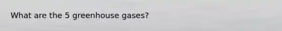 What are the 5 greenhouse gases?