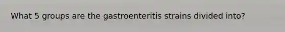 What 5 groups are the gastroenteritis strains divided into?