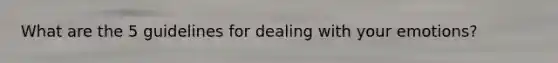 What are the 5 guidelines for dealing with your emotions?