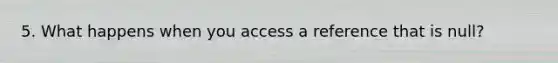 5. What happens when you access a reference that is null?