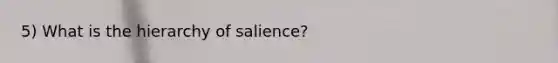 5) What is the hierarchy of salience?