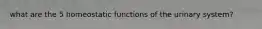 what are the 5 homeostatic functions of the urinary system?