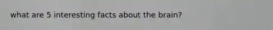 what are 5 interesting facts about the brain?