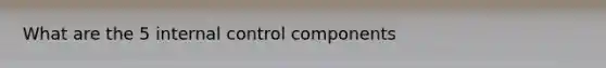 What are the 5 internal control components