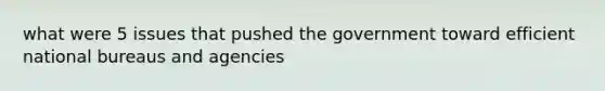 what were 5 issues that pushed the government toward efficient national bureaus and agencies