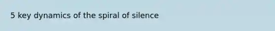 5 key dynamics of the spiral of silence