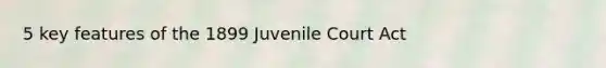 5 key features of the 1899 Juvenile Court Act