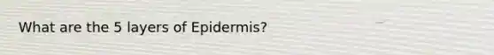 What are the 5 layers of Epidermis?