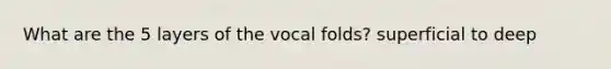 What are the 5 layers of the vocal folds? superficial to deep