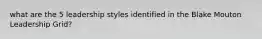 what are the 5 leadership styles identified in the Blake Mouton Leadership Grid?