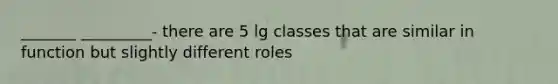 _______ _________- there are 5 lg classes that are similar in function but slightly different roles