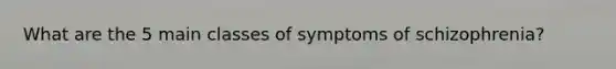 What are the 5 main classes of symptoms of schizophrenia?